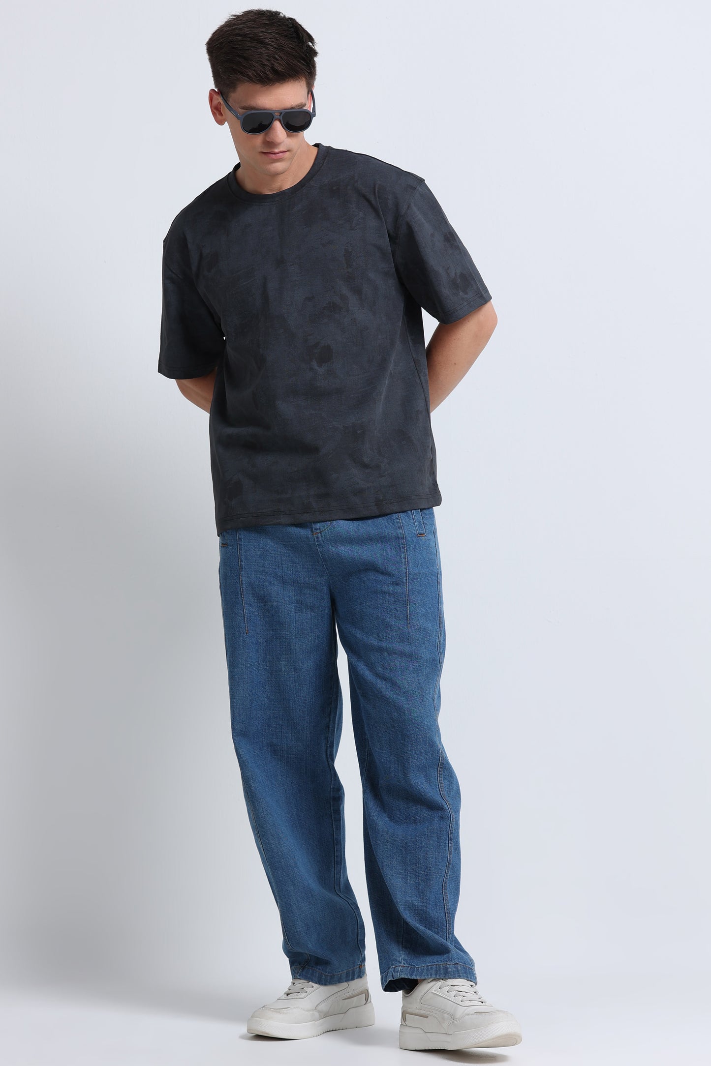 Boxy Fit Oversized Streetwear T-Shirt Dk Grey