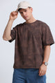Boxy Fit Oversized Streetwear T-Shirt Brown