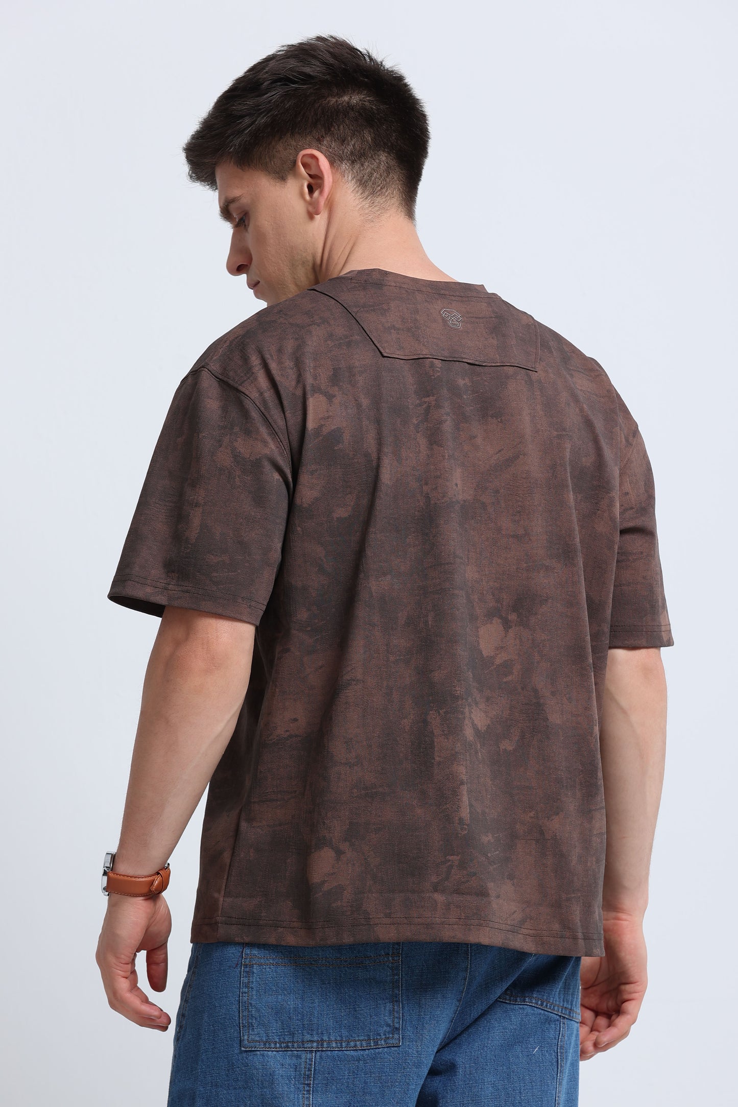 Boxy Fit Oversized Streetwear T-Shirt Brown