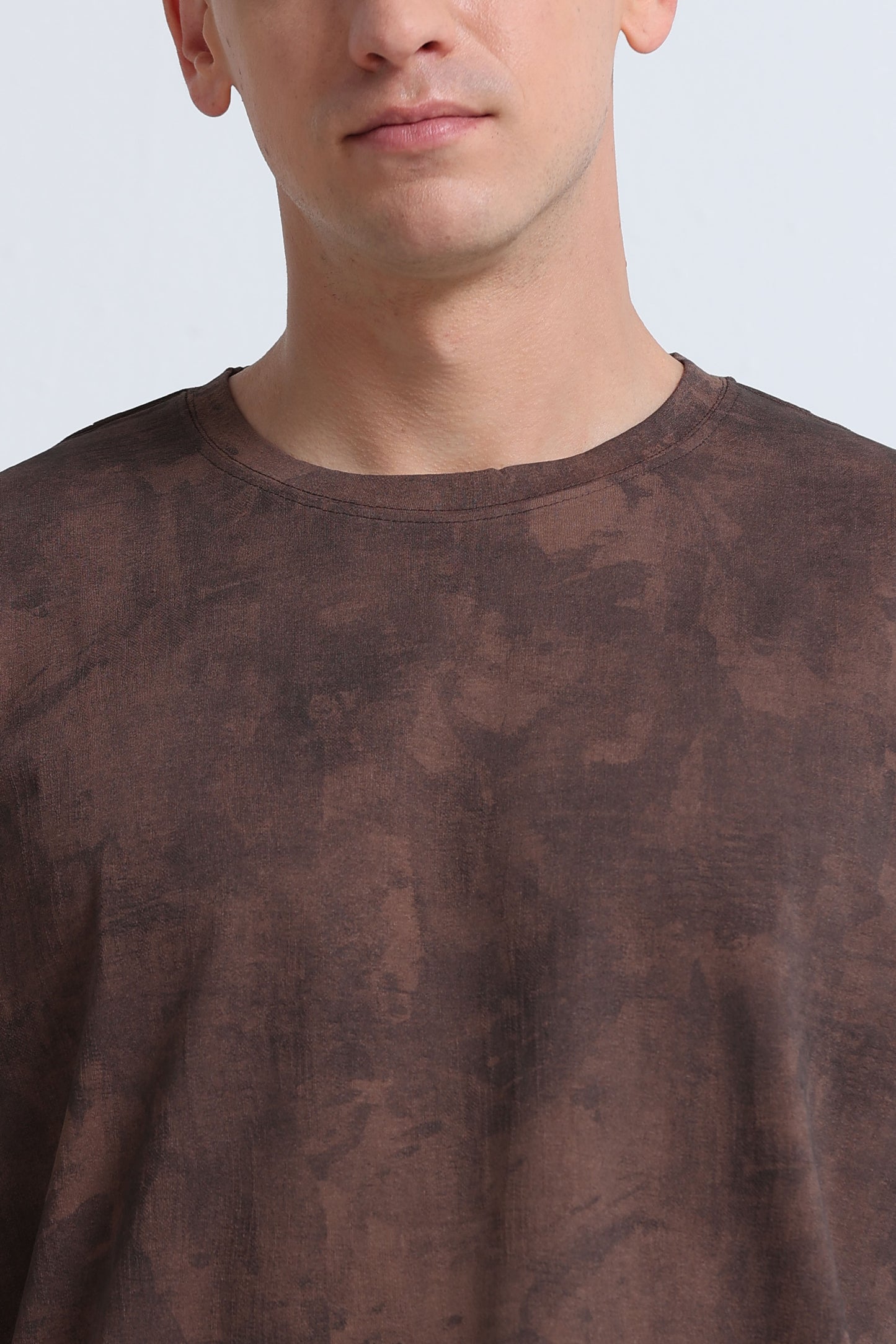 Boxy Fit Oversized Streetwear T-Shirt Brown