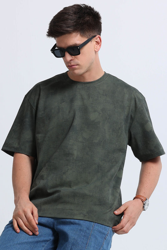 Boxy Fit Oversized Streetwear T-Shirt Green
