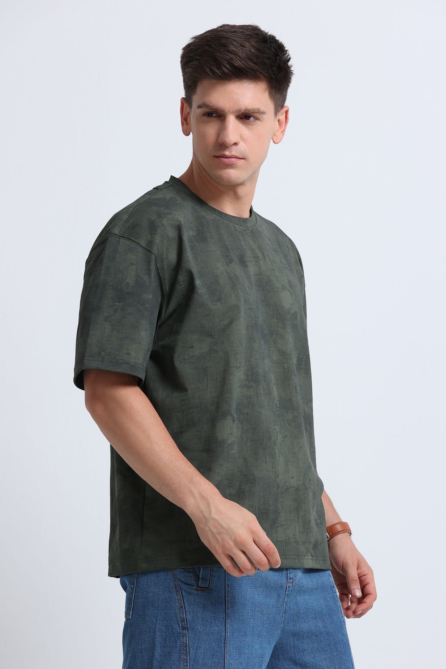 Boxy Fit Oversized Streetwear T-Shirt Green