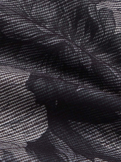 Contemporary Printed Cotton Blend Shirt Charcoal