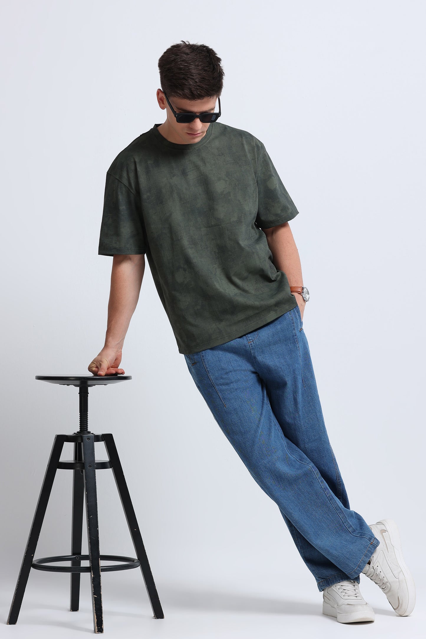 Boxy Fit Oversized Streetwear T-Shirt Green