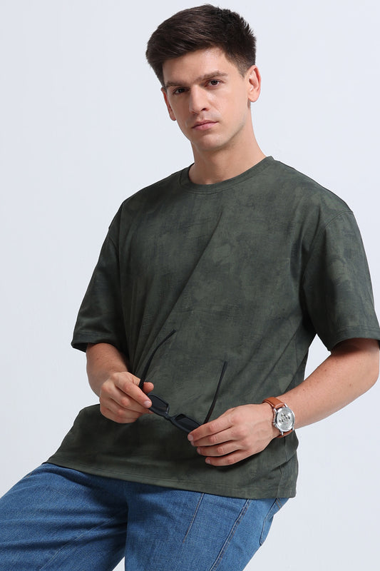 Boxy Fit Oversized Streetwear T-Shirt Green