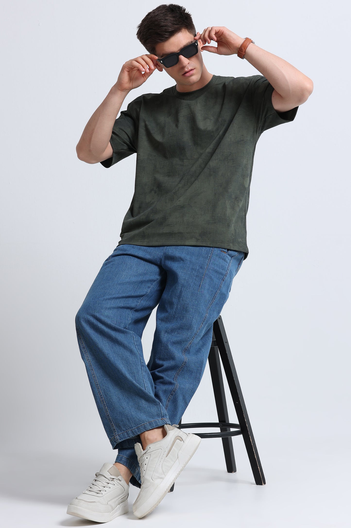 Boxy Fit Oversized Streetwear T-Shirt Green