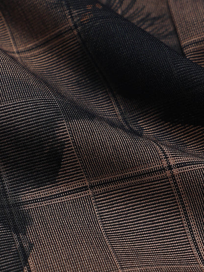 Premium Cotton-blend Digital Print Shirt Coffee Brown