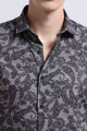 Contemporary Printed Cotton Blend Shirt Lt Grey