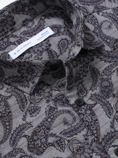 Contemporary Printed Cotton Blend Shirt Lt Grey