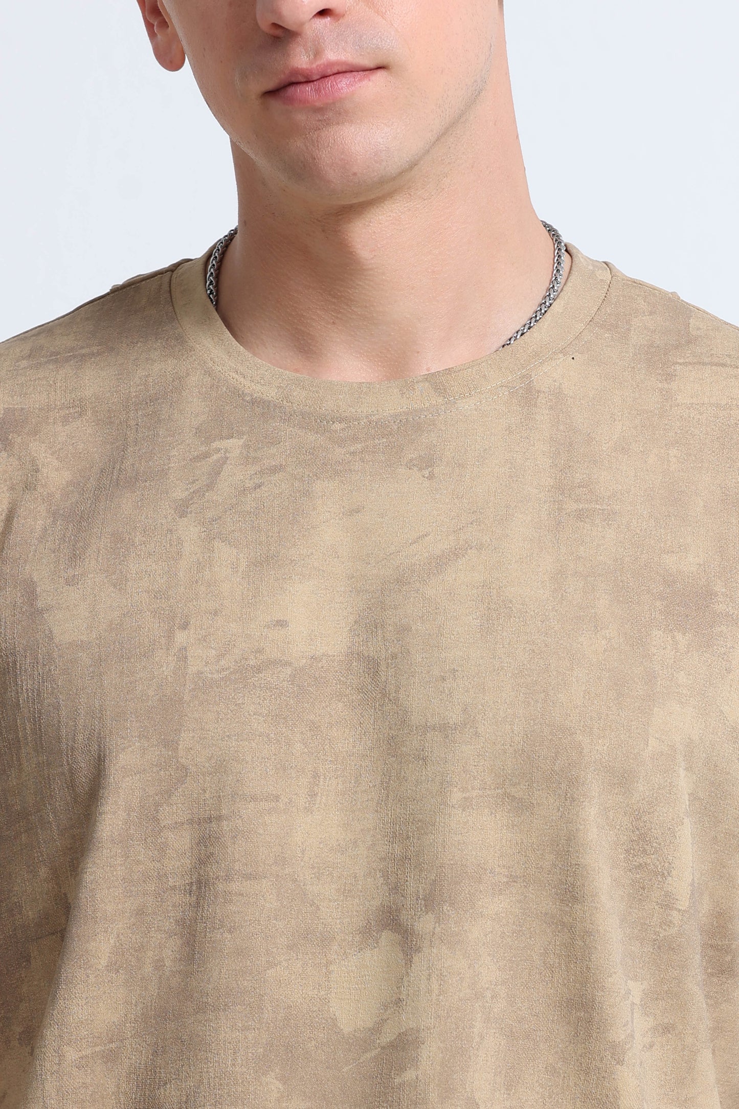 Boxy Fit Oversized Streetwear T-Shirt Beige