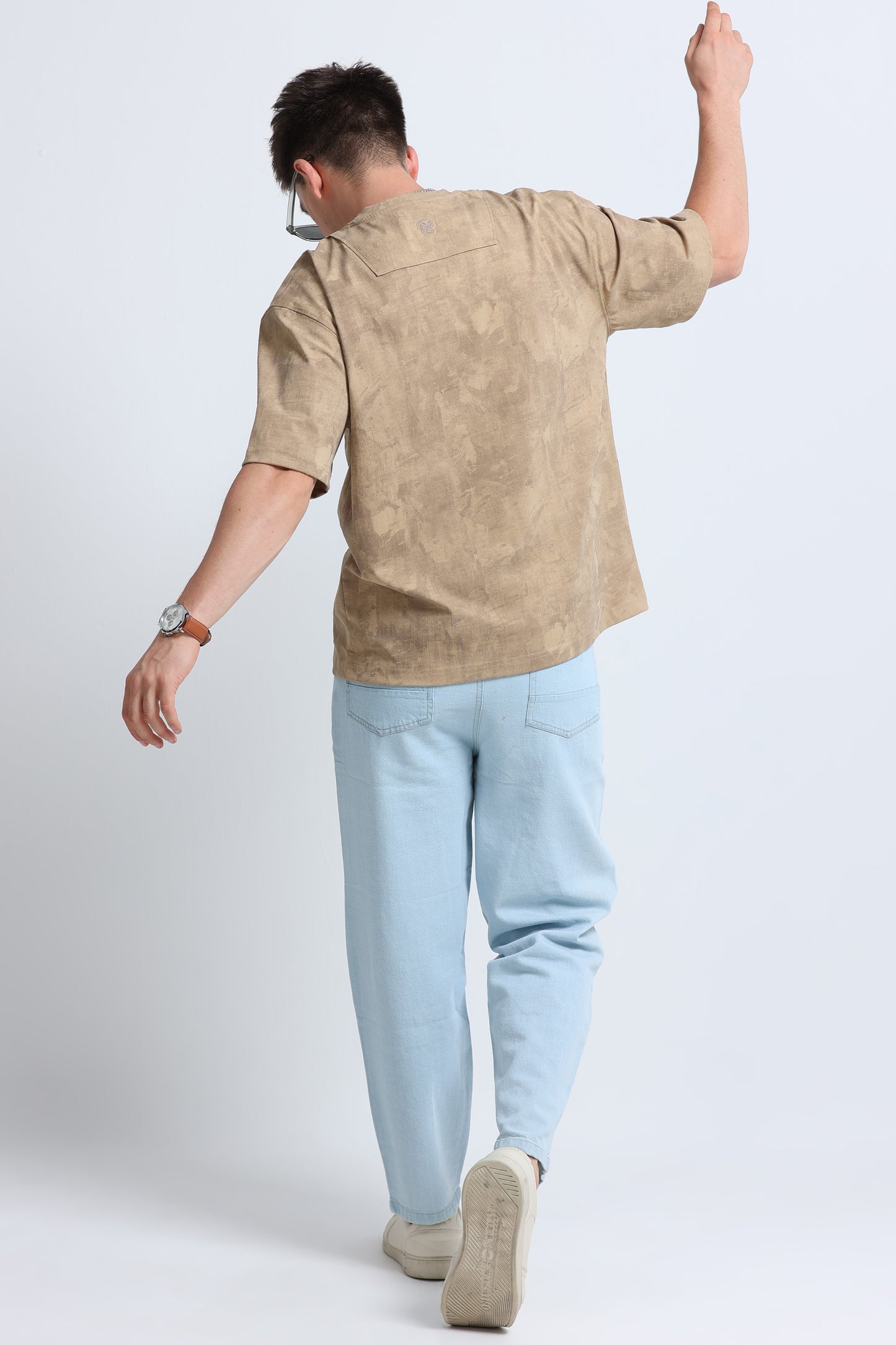 Boxy Fit Oversized Streetwear T-Shirt Beige