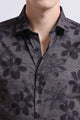 Contemporary Printed Cotton Blend Shirt Grey