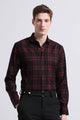 Classic Checked Slim Fit Shirt Black Red
