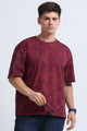 Boxy Fit Oversized Streetwear T-Shirt Maroon