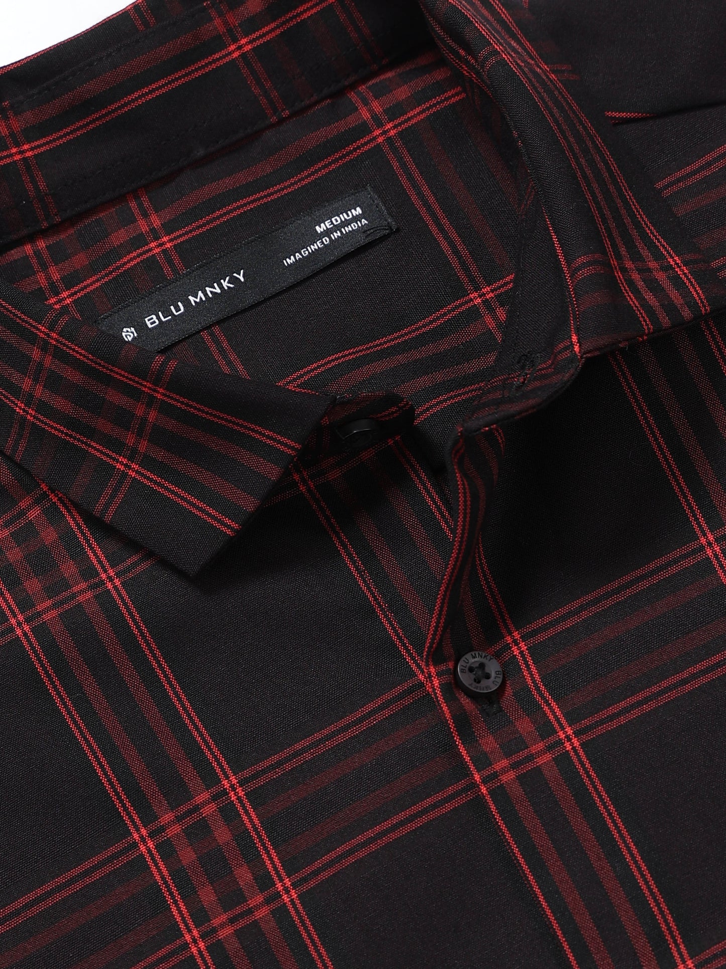 Classic Checked Slim Fit Shirt Black Red