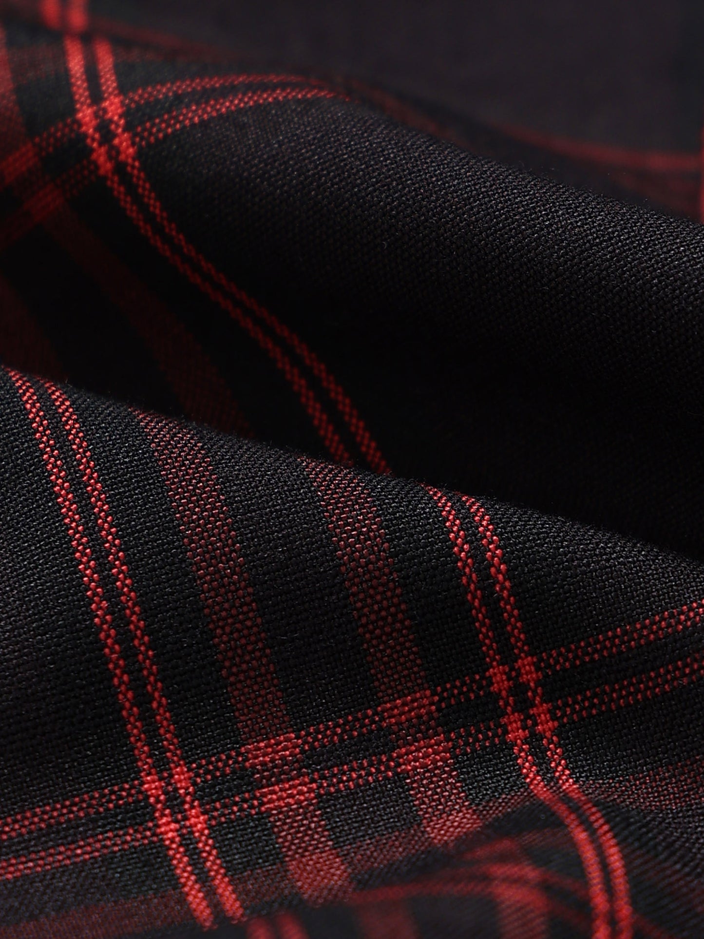Classic Checked Slim Fit Shirt Black Red