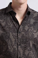 Contemporary Printed Cotton Blend Shirt Lt Green