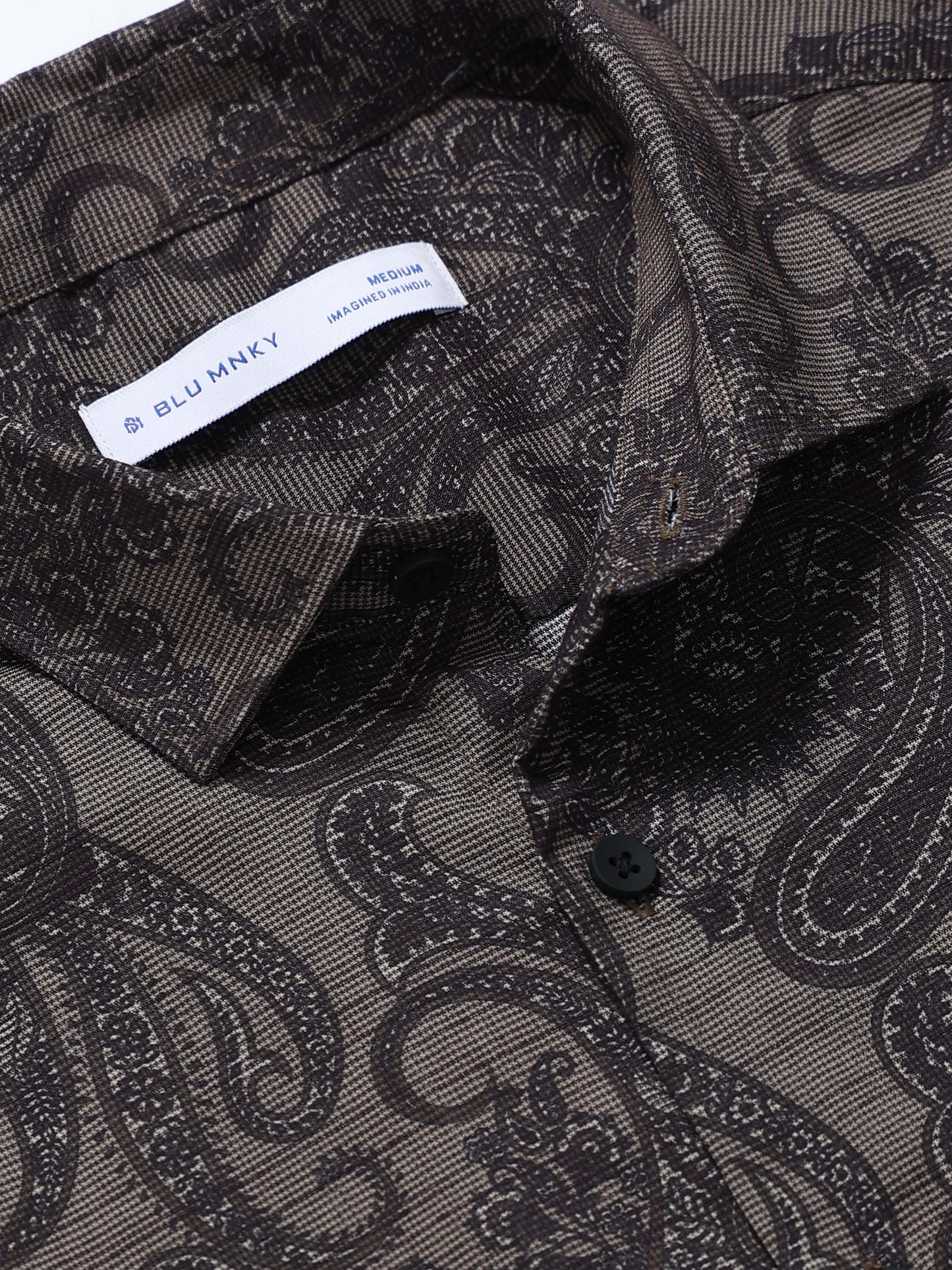 Contemporary Printed Cotton Blend Shirt Lt Green