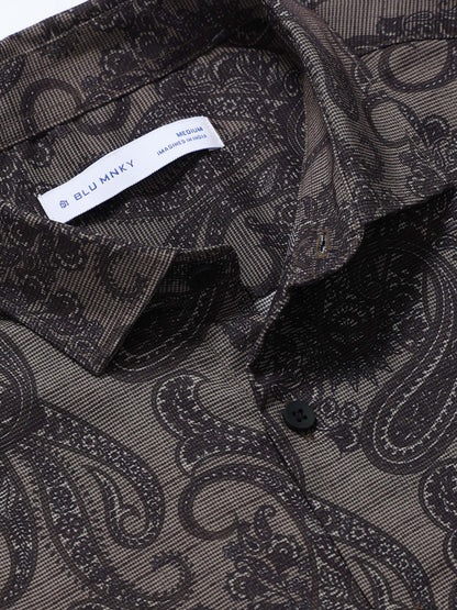 Contemporary Printed Cotton Blend Shirt Lt Green