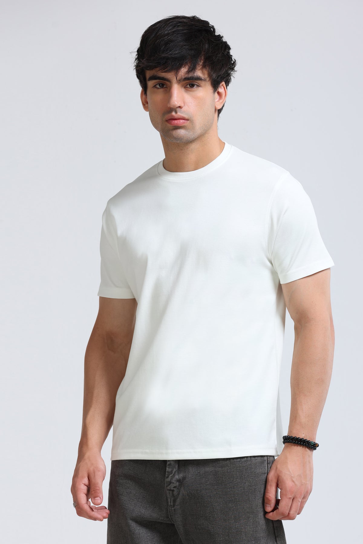 Men's Colour Changing Regular Fit T-Shirt Off White