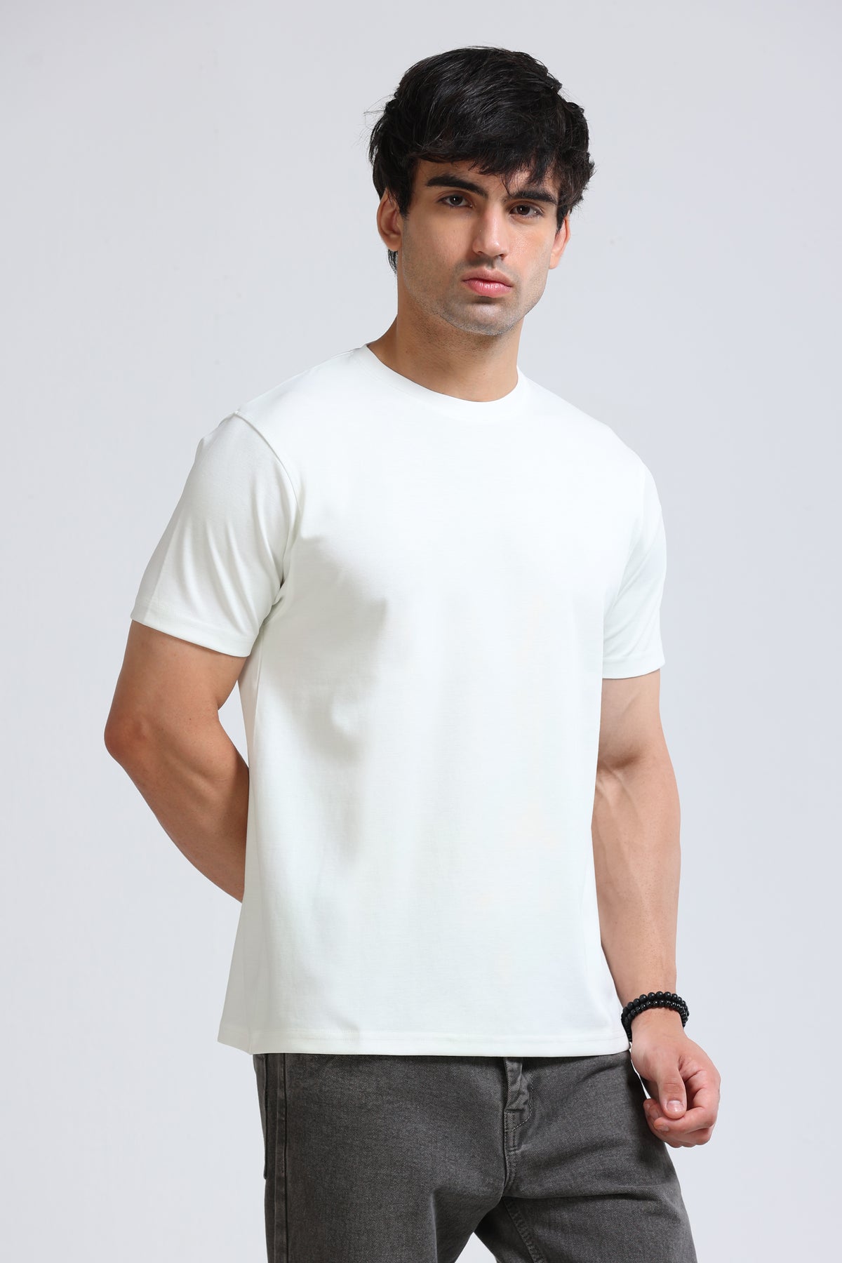Men's Colour Changing Regular Fit T-Shirt Off White