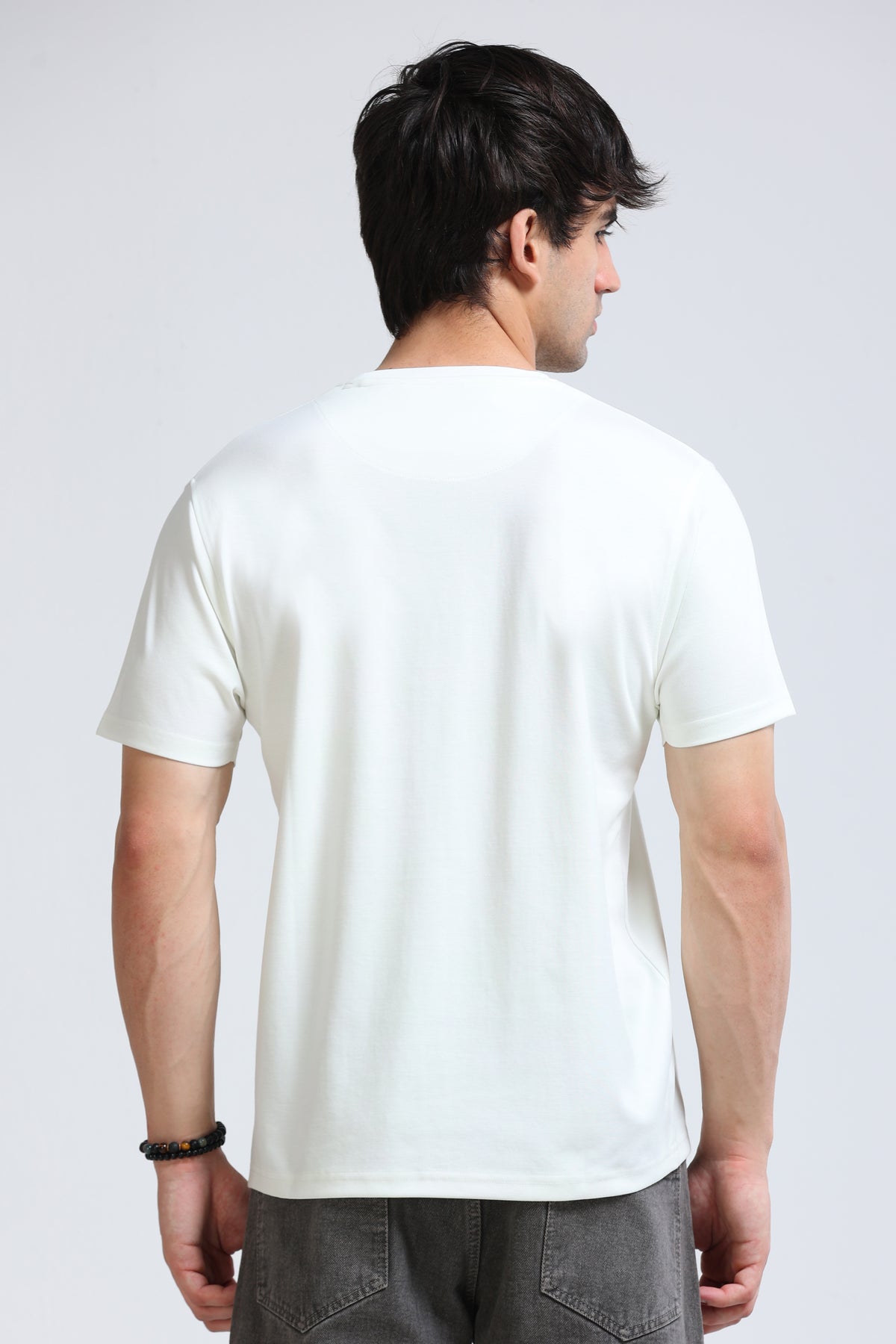 Men's Colour Changing Regular Fit T-Shirt Off White