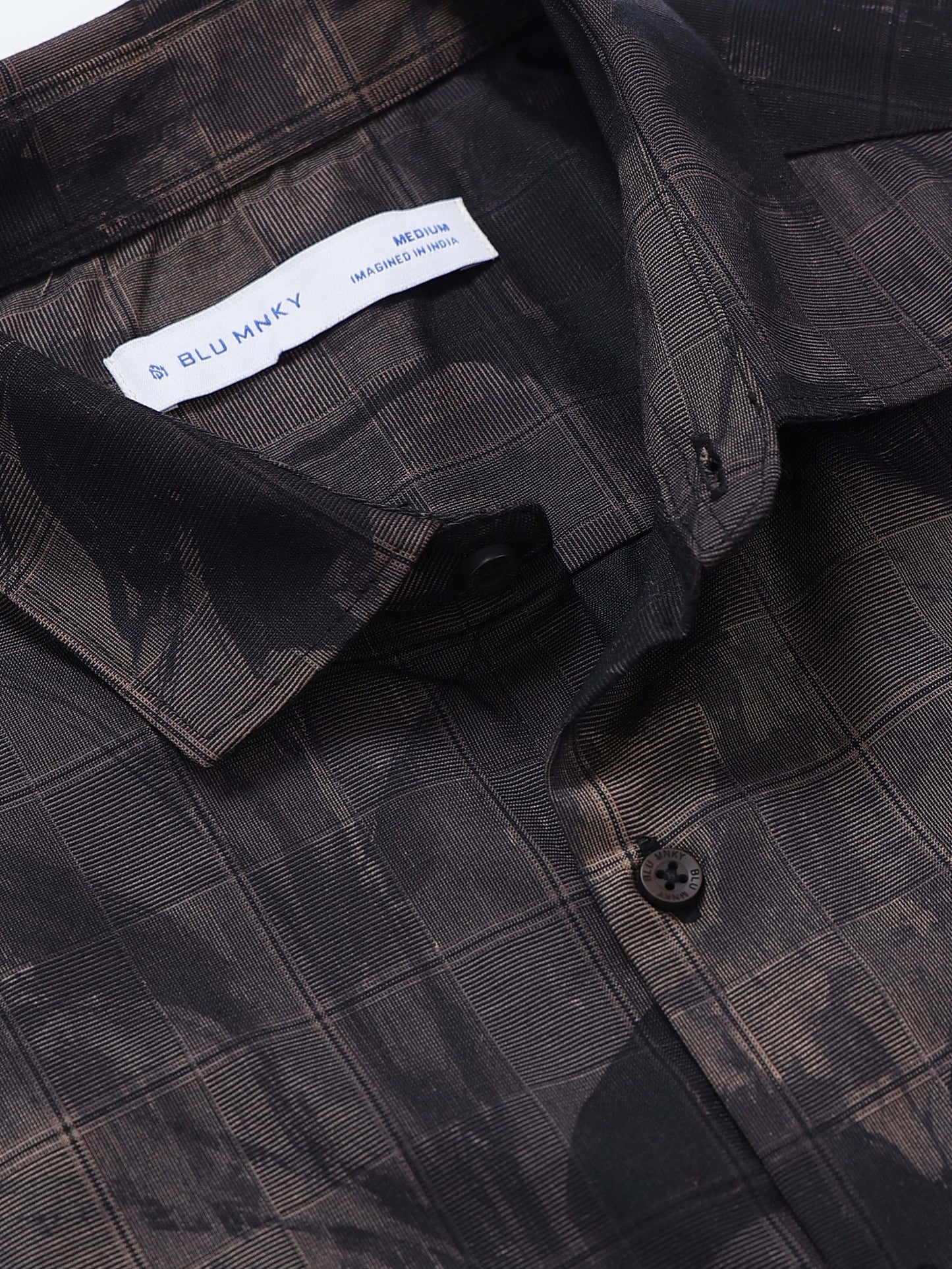 Premium Cotton-blend Digital Print Shirt Black Green