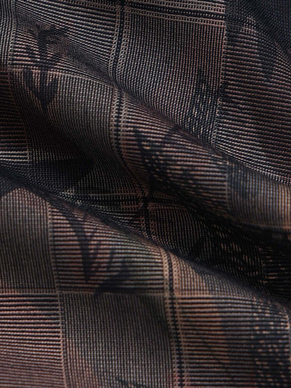 Premium Cotton-blend Digital Print Shirt Brown Red