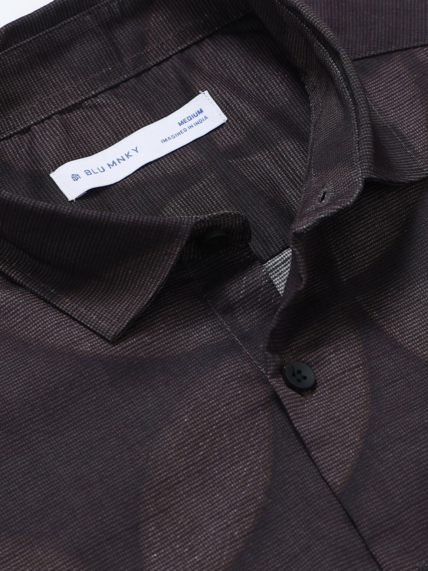 Contemporary Printed Cotton Blend Shirt Dark Brown