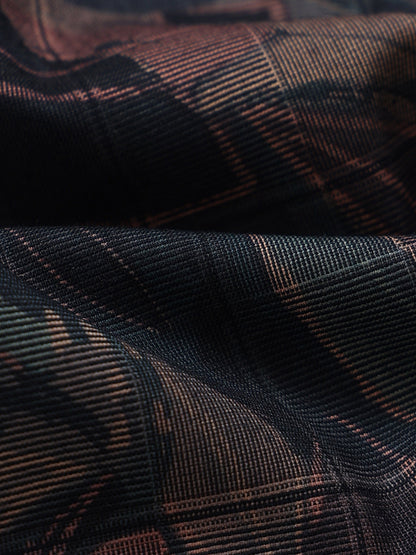 Premium Cotton-blend Digital Print Shirt Brown Black