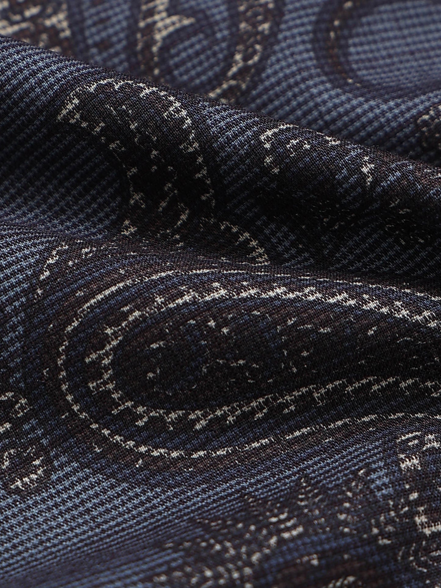 Contemporary Printed Cotton Blend Shirt Dark Blue