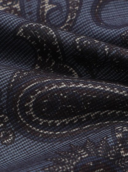 Contemporary Printed Cotton Blend Shirt Dark Blue