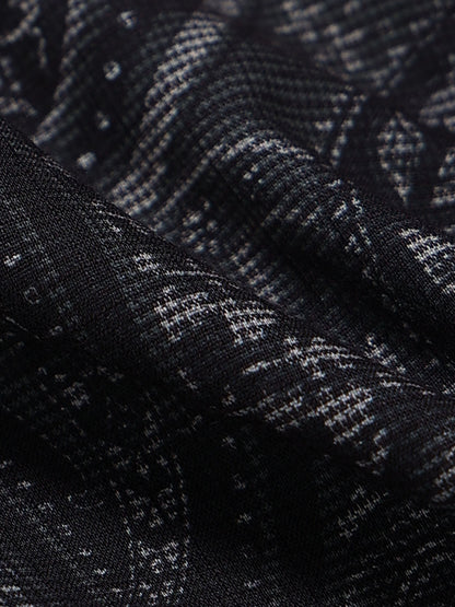Contemporary Printed Cotton Blend Shirt Dark Green Black