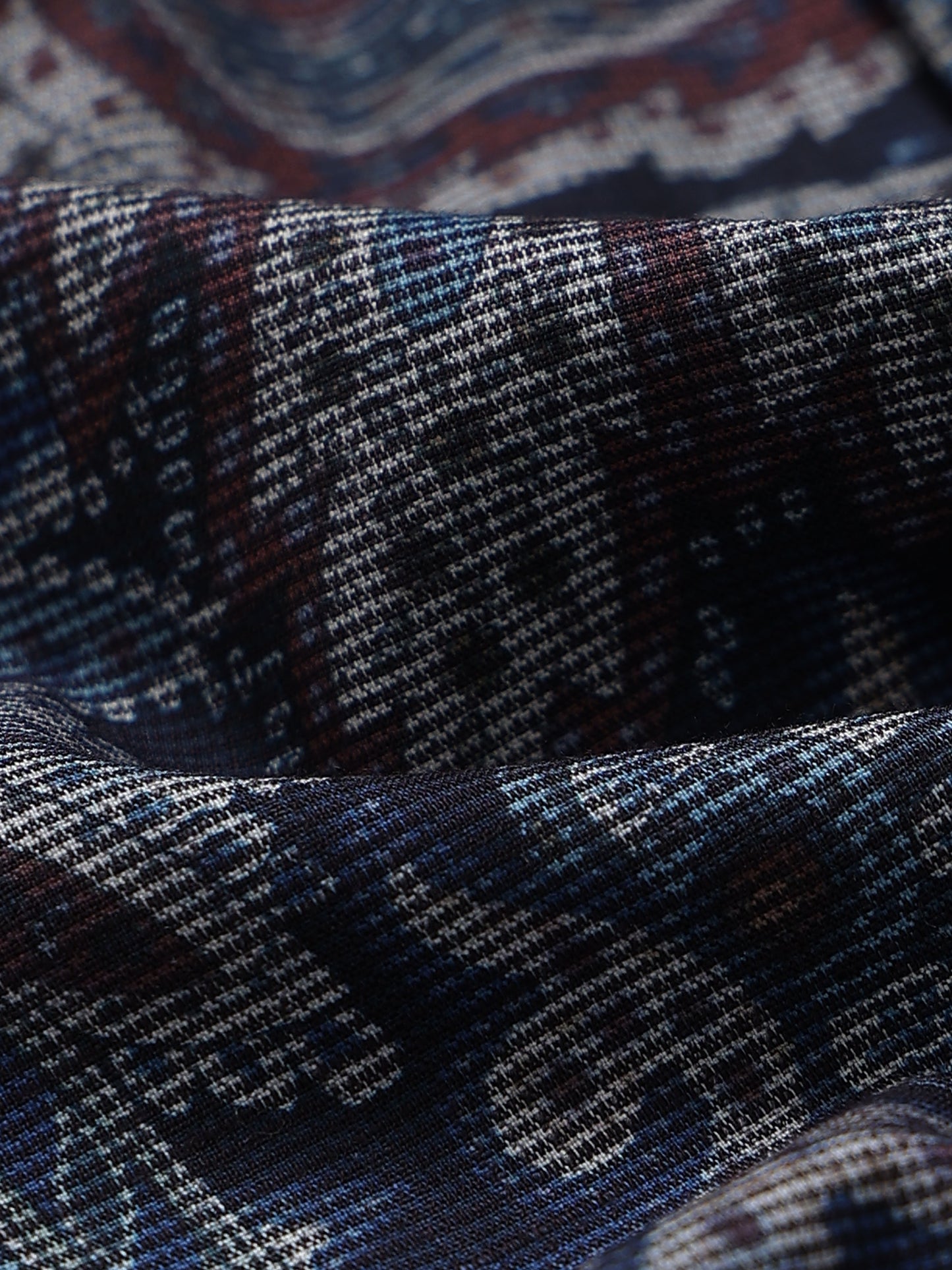 Contemporary Printed Cotton Blend Shirt Navy