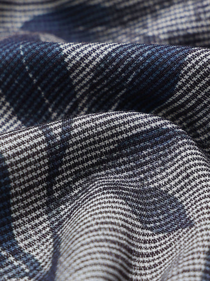 Contemporary Printed Cotton Blend Shirt Grey Blue