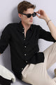Classic Slim Fit Pure Linen Shirt Black