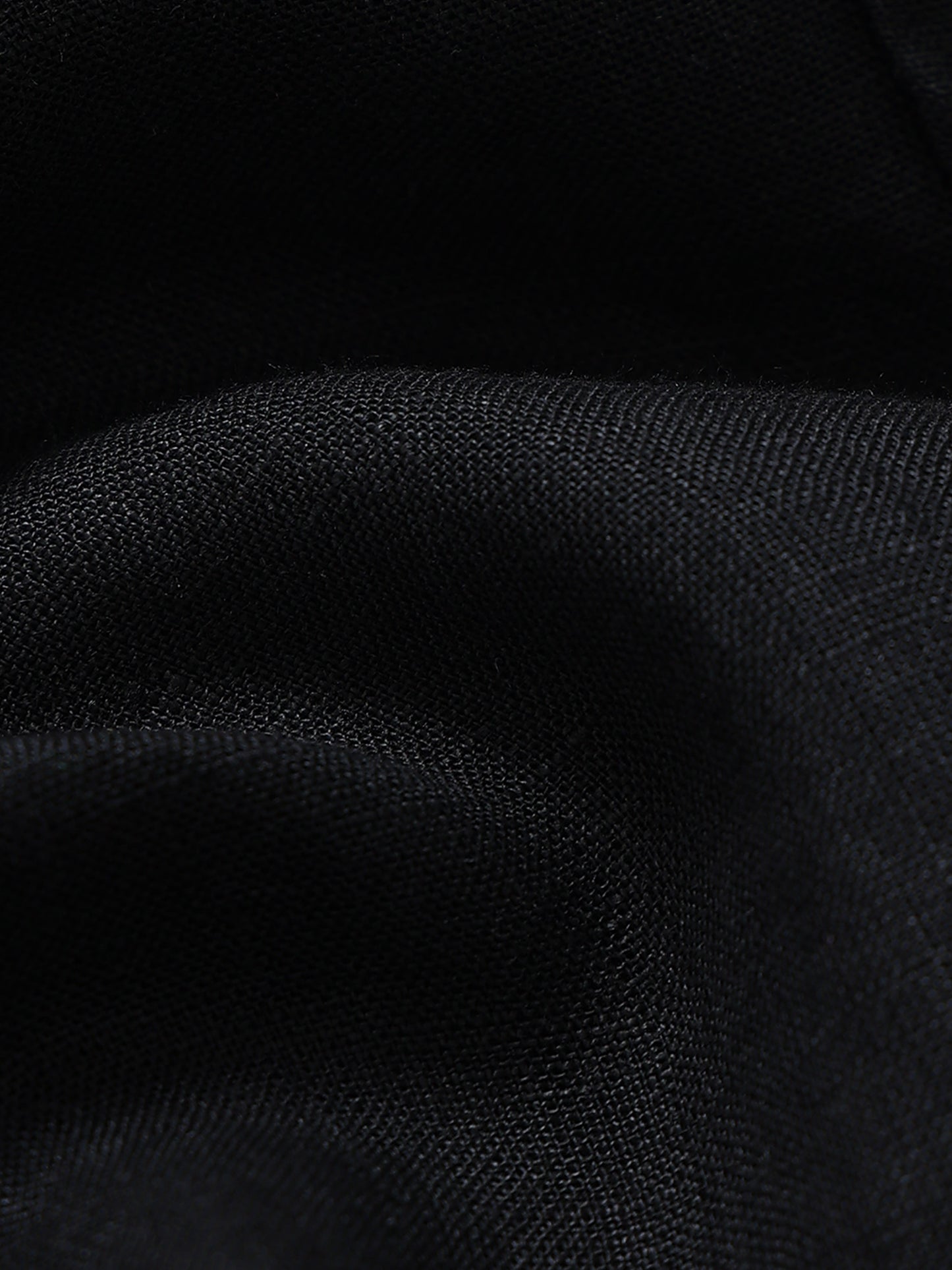Classic Slim Fit Pure Linen Shirt Black
