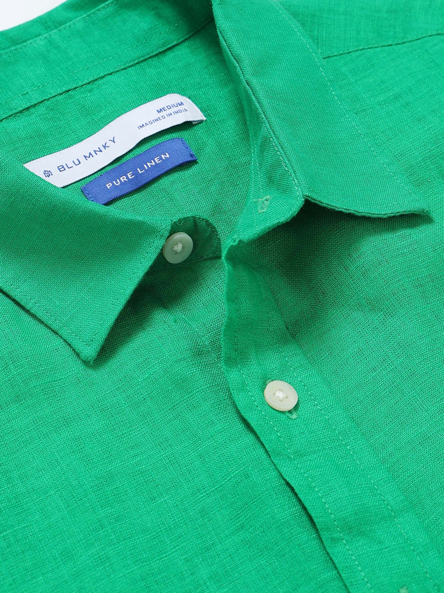 Classic Slim Fit Pure Linen Shirt Lt Green