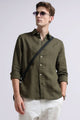 Classic Slim Fit Pure Linen Shirt Green