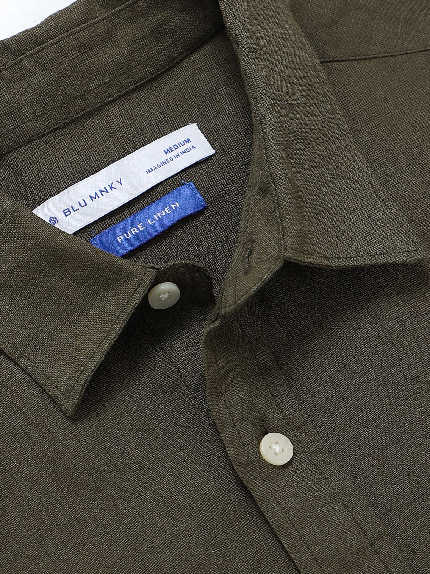 Classic Slim Fit Pure Linen Shirt Green