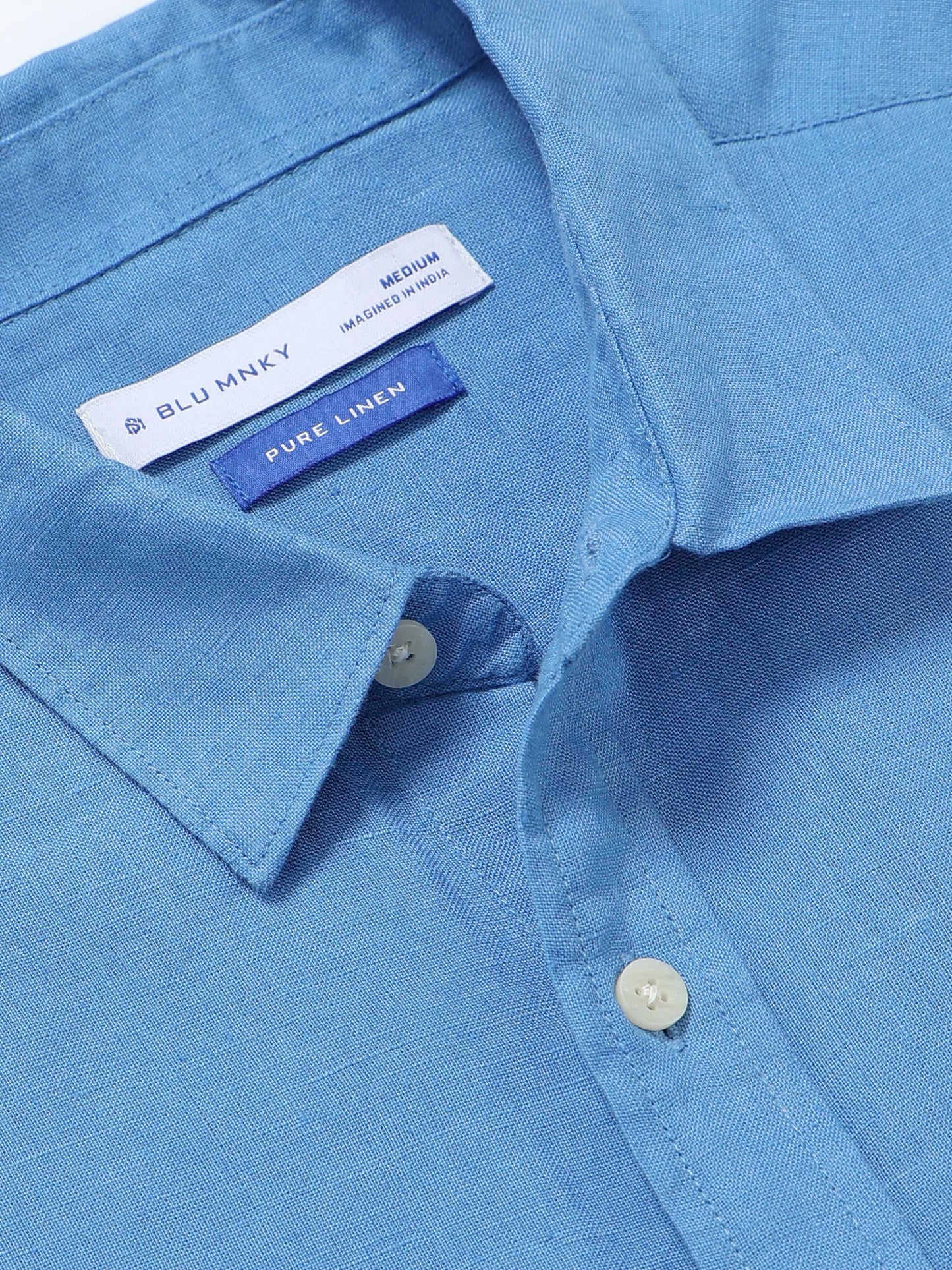 Classic Slim Fit Pure Linen Shirt Lt Blue