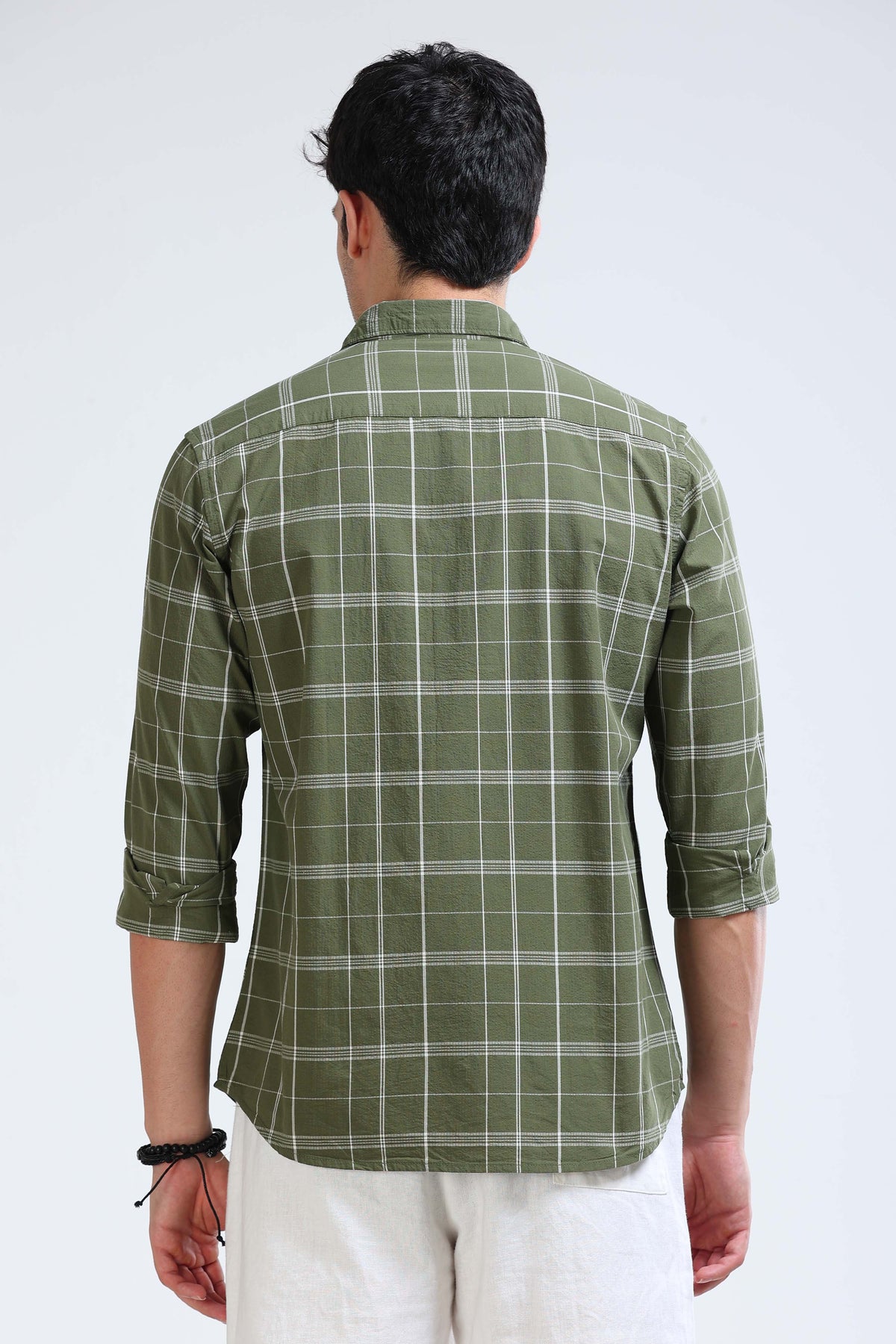Dark Green Checked Shirt - Slim Fit