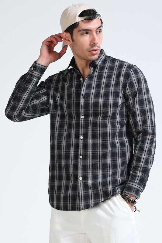 Black Checked Shirt - Slim Fit