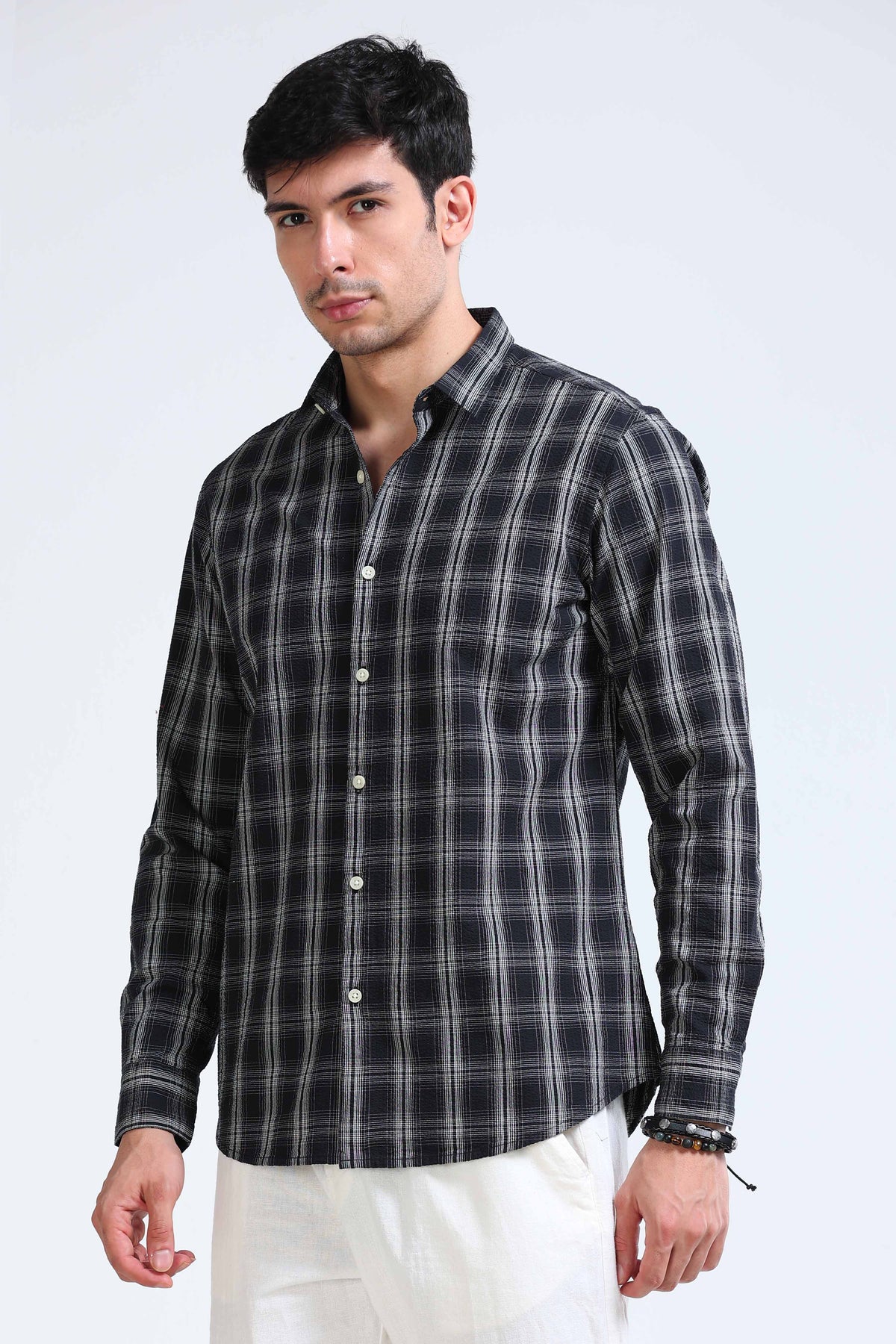Black Checked Shirt - Slim Fit
