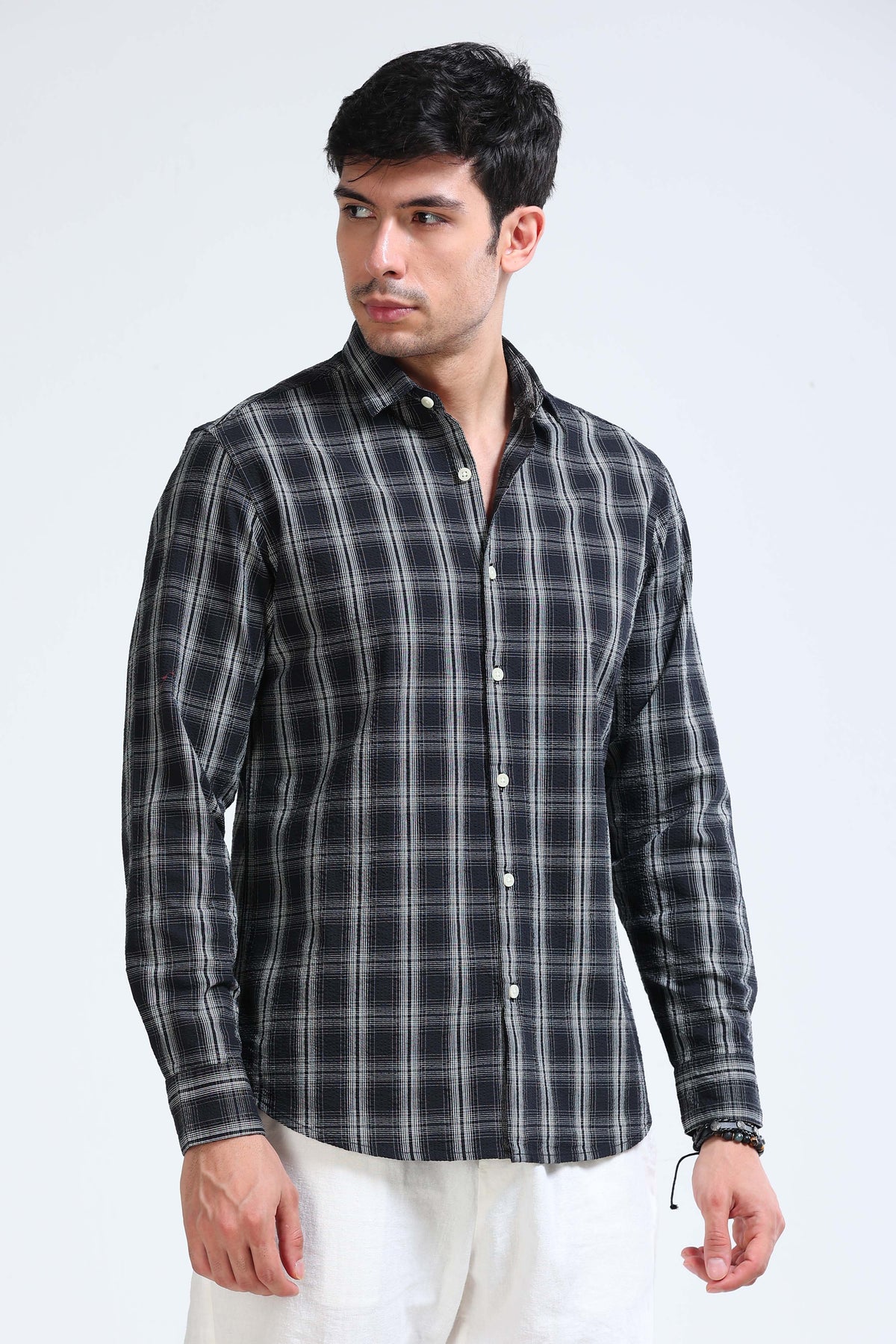 Black Checked Shirt - Slim Fit