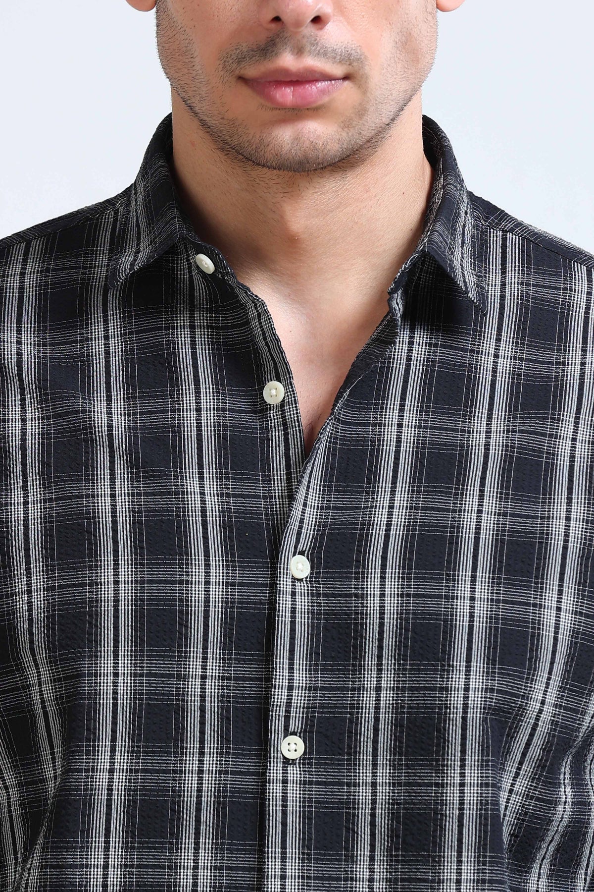 Black Checked Shirt - Slim Fit