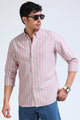 Dusty Pink Striped Shirt - Slim Fit