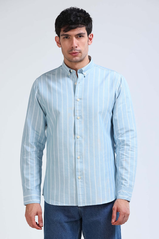 Light Blue Striped Shirt - Slim Fit