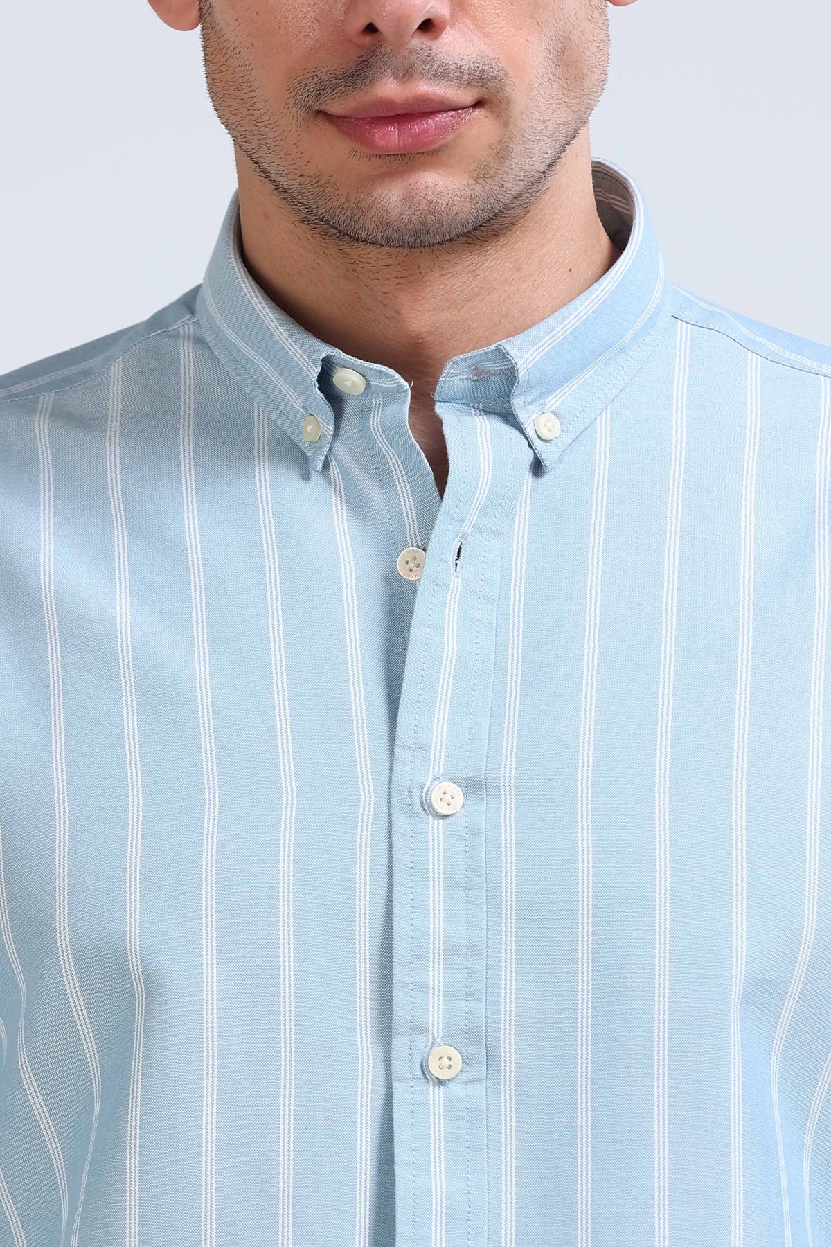 Light Blue Striped Shirt - Slim Fit