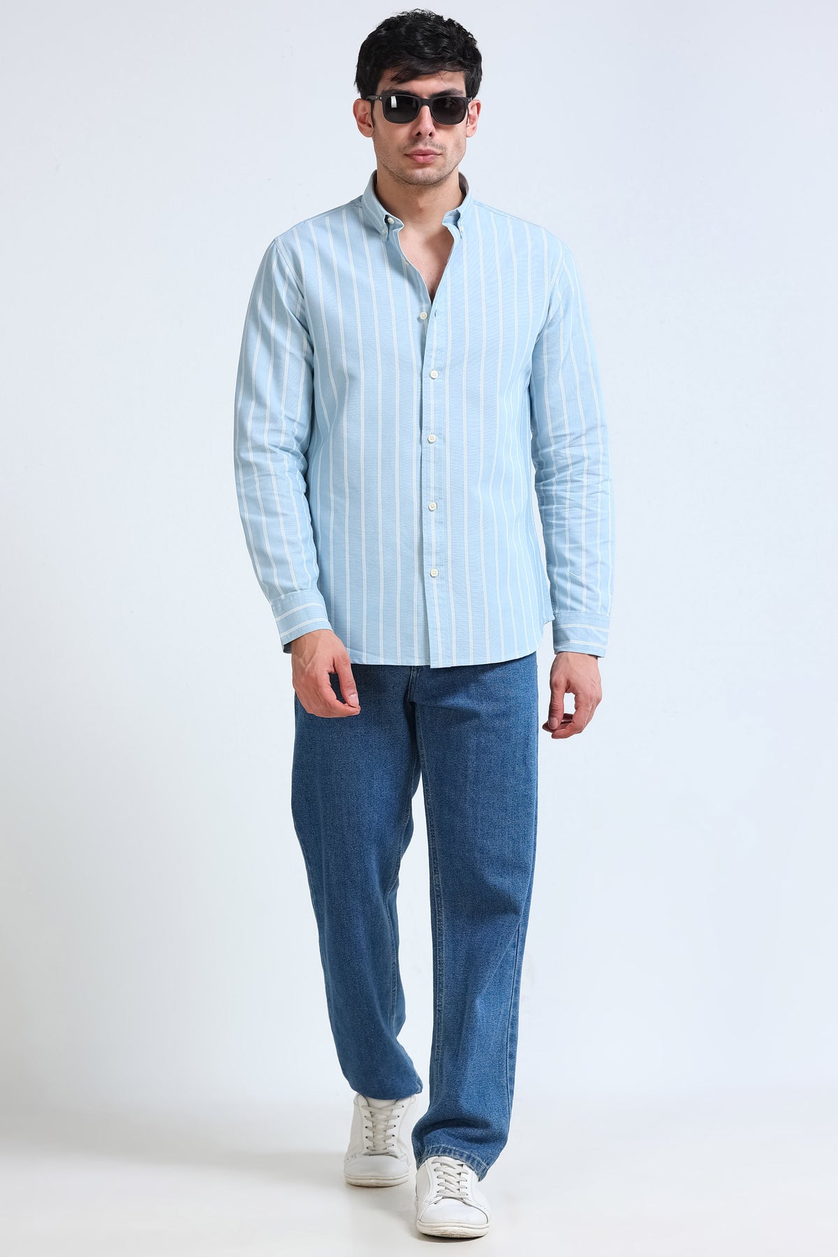 Light Blue Striped Shirt - Slim Fit